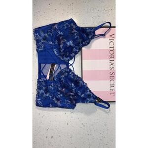 NWT Victoria’s Secret Very Sexy Blue Butterfly Embroidery Corset Top size M